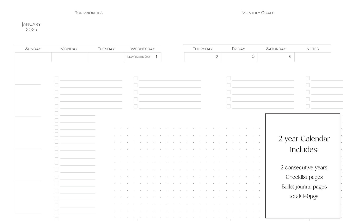 Blue Grey Planner with Custom Text