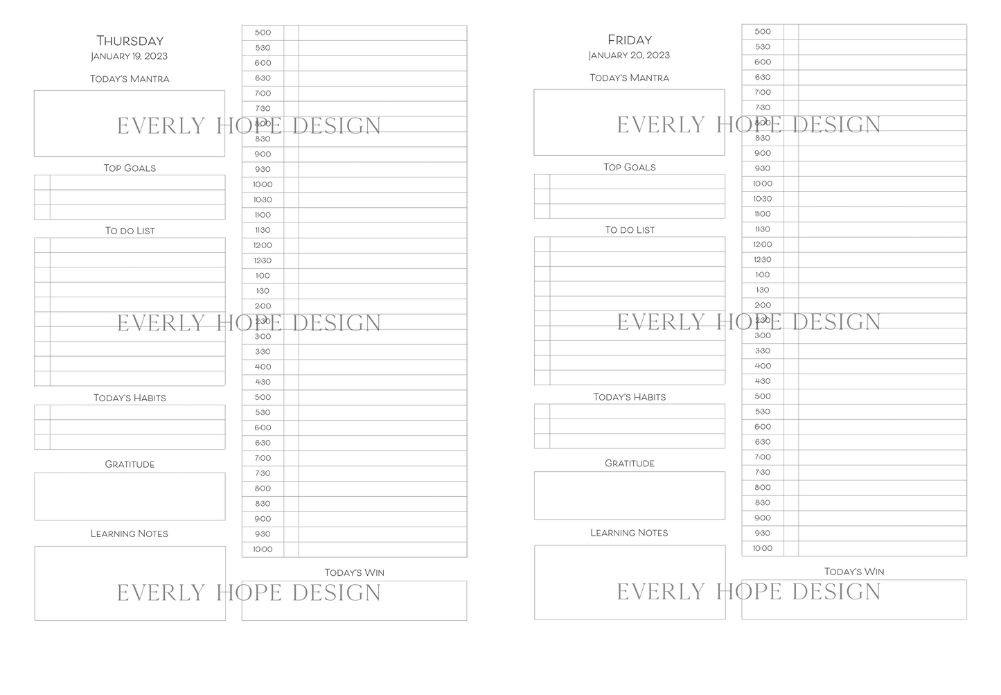 Black Coil Collection - Planner with Custom Text