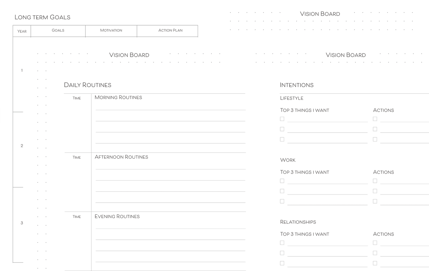 Blue Grey Monthly Goals Notebook