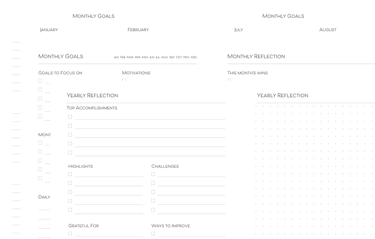 Blue Grey Monthly Goals Notebook