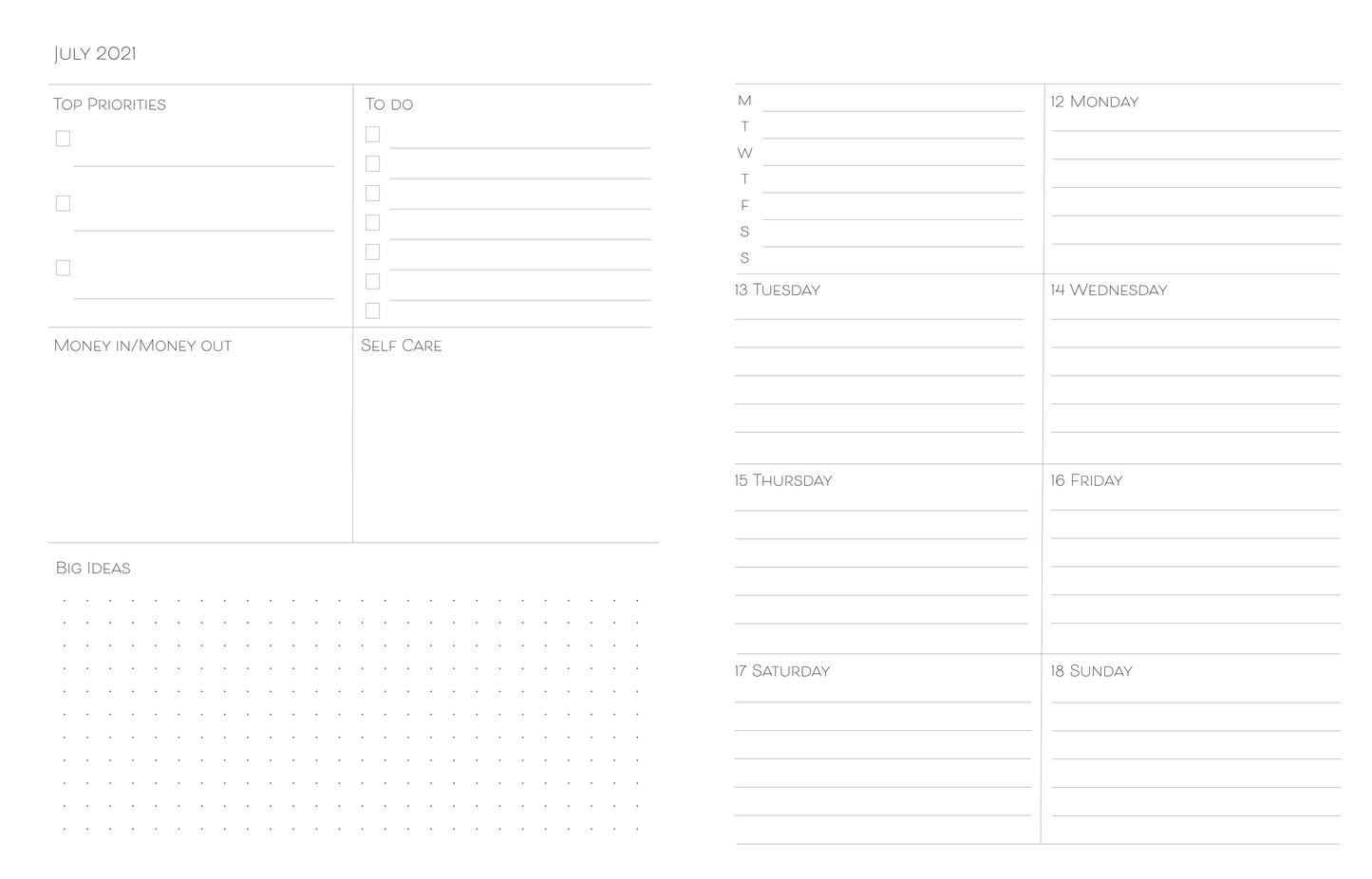 Blue Grey Planner