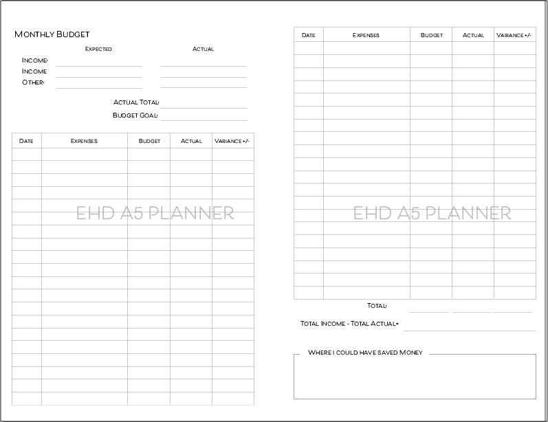 A5 Planner add-on