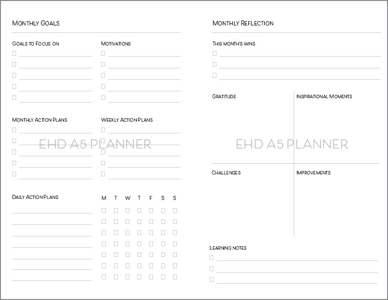 A5 Planner add-on