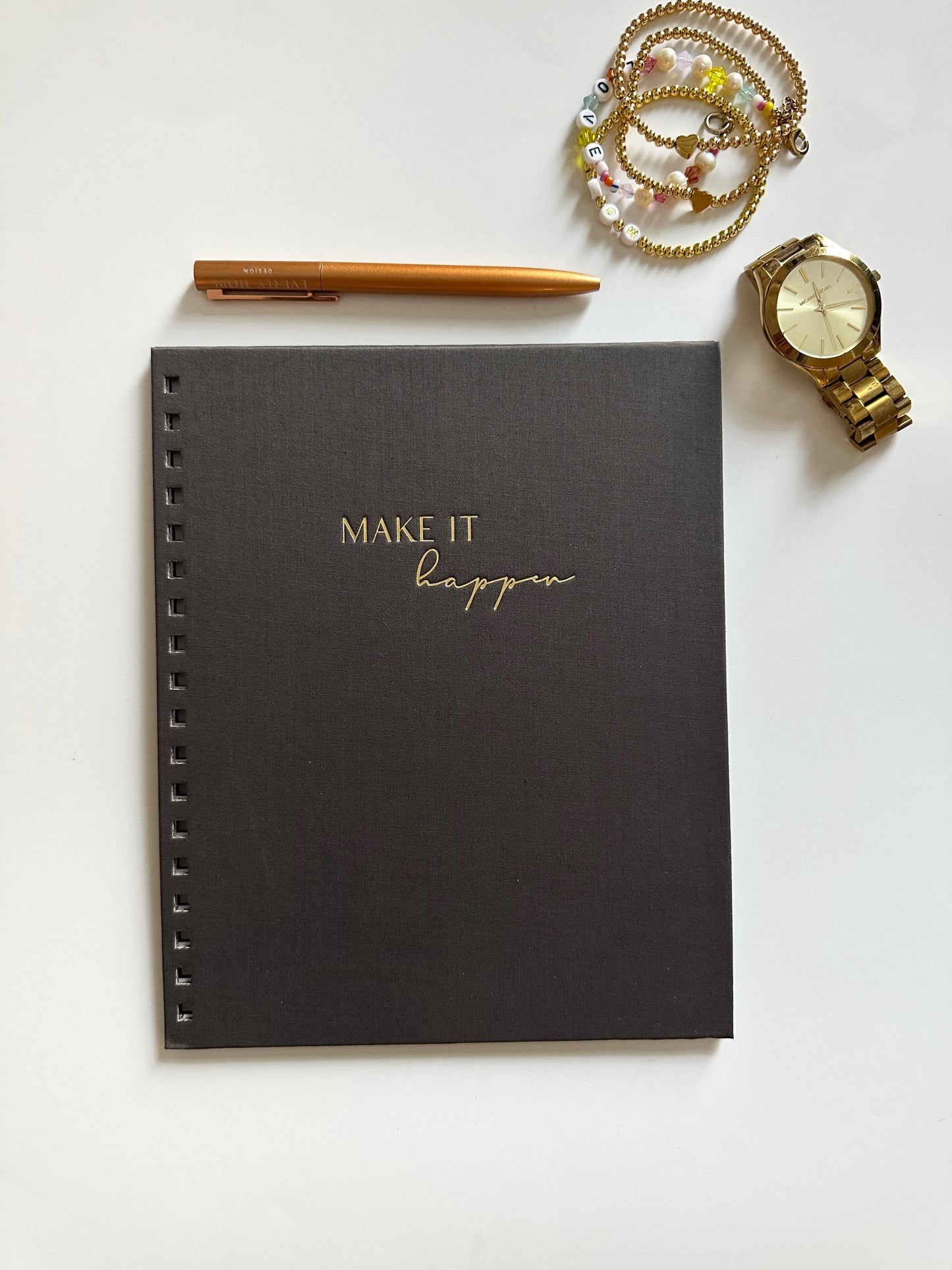Ready to go- 2026 Productivity Layout-Charcoal "Make it Happen" cover
