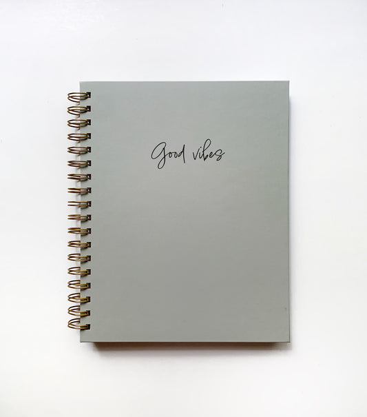 Light Grey Notebook with Custom Text