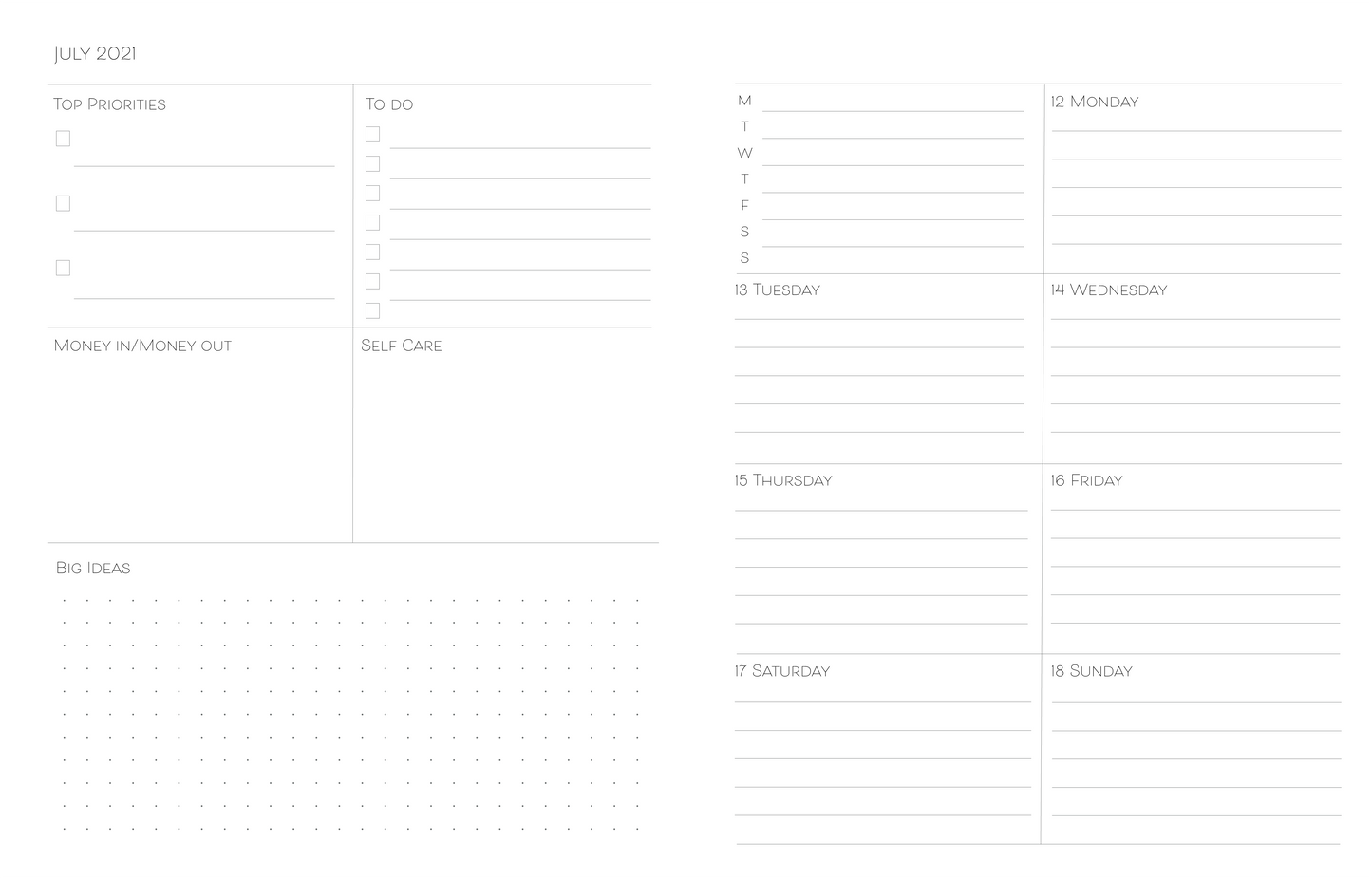 Blue Grey Planner with Custom Text