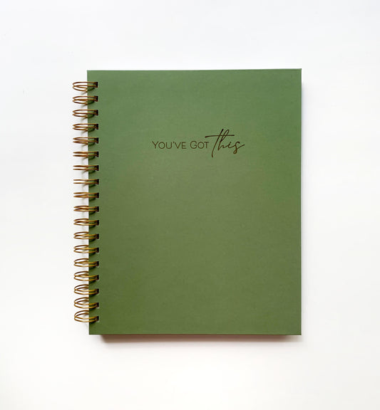 Sage Green Notebook with Custom Text