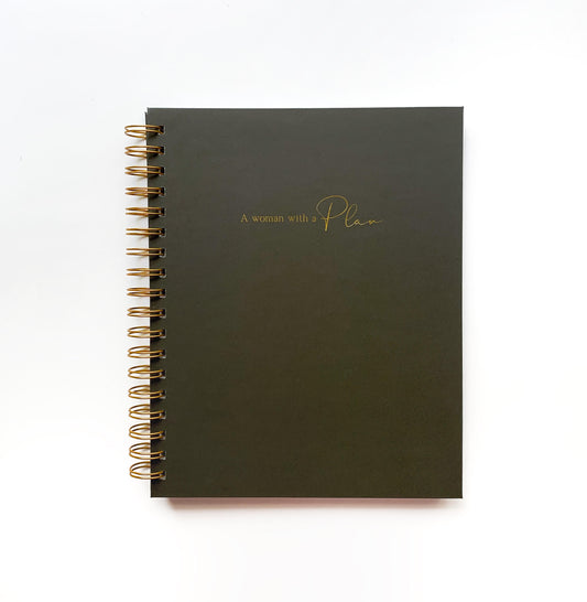 Charcoal Monthly Goals Notebook